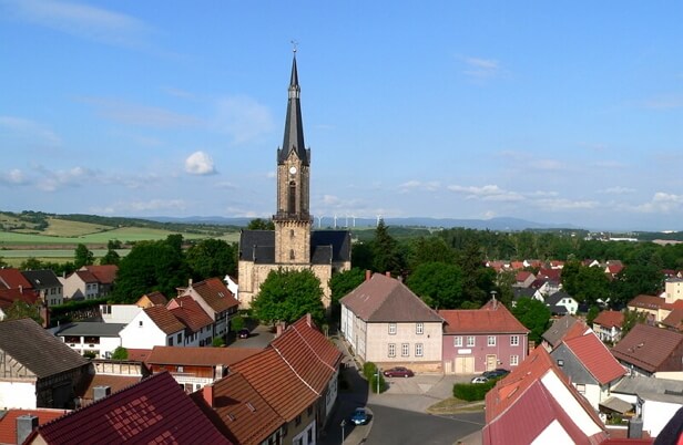 Blick auf Wechmar in Thüringen